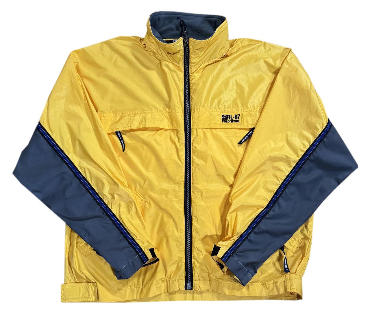 【流通少】 90s POLO SPORT Ralph Lauren RL-67 Vintage Polo Sport RL-67 Yellow / Blue Light Jacket (Size L) — RootsBK